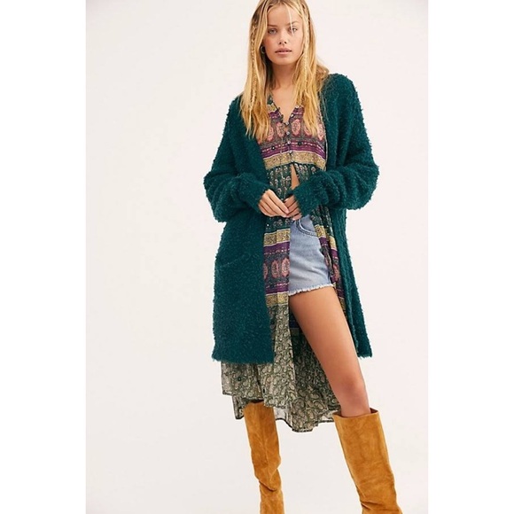 Free People Teal Cardigan - Picture 1 of 10